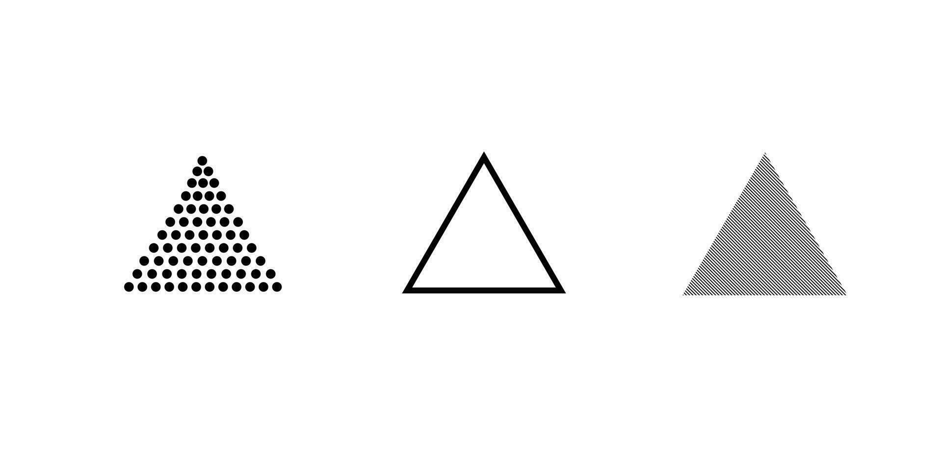 Triangle en haut La Flèche ou pyramide ligne art vecteur icône. éléments de géométrique figure icône pour concept applications et sites Internet et développement - vecteur