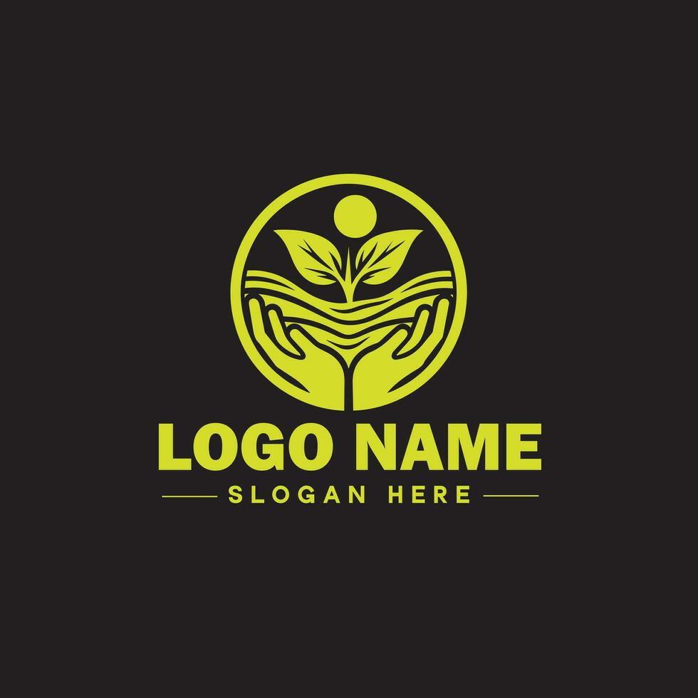 environnement logo écologique vert la nature ferme affaires logo icône modifiable vecteur