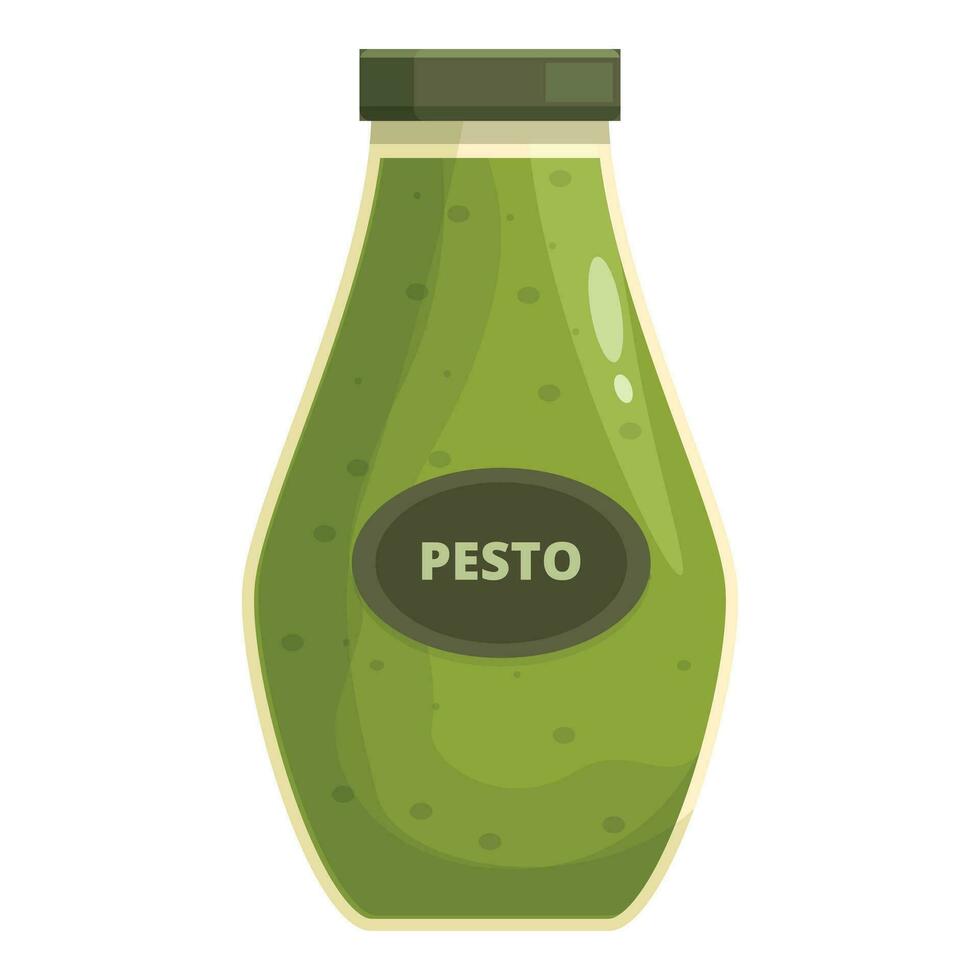 Pesto vert aromatique plat icône dessin animé vecteur. les arts mixte italien vecteur