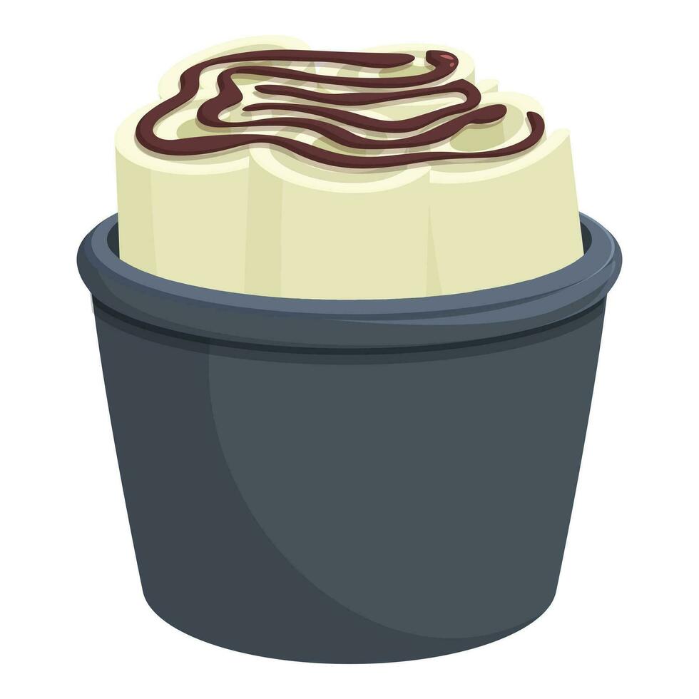 Chocolat la glace crème nourriture icône dessin animé vecteur. frit rouleau plat vecteur