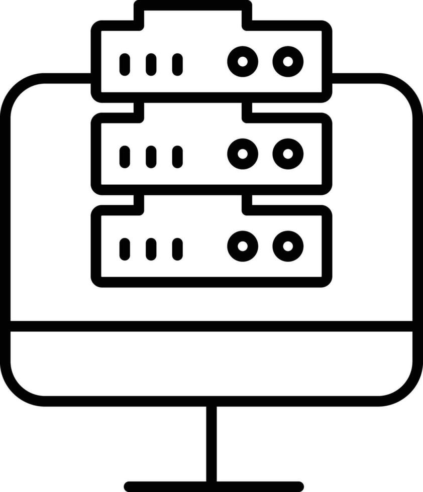 ordinateur serveur contour vecteur illustration icône