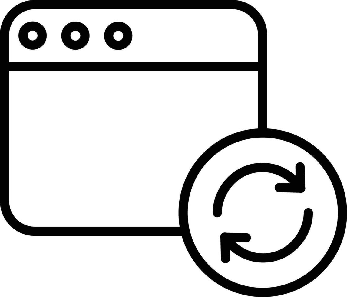rafraîchir la toile page contour vecteur illustration icône