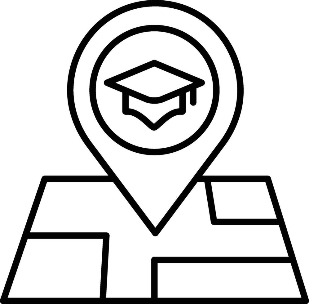 Université emplacement contour vecteur illustration icône