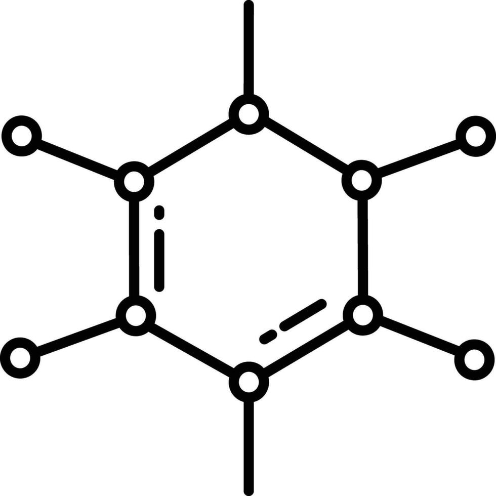 molécules contour vecteur illustration icône