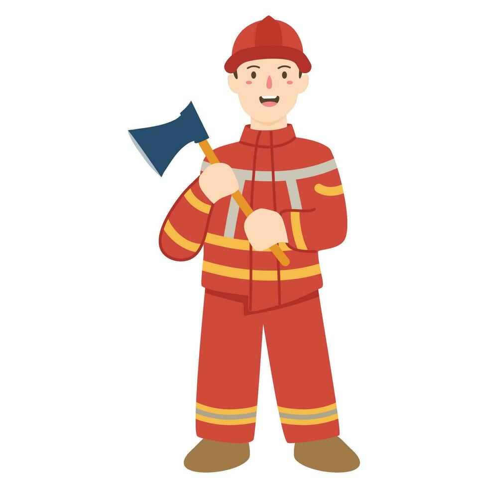 main tiré plat conception sapeurs pompiers illustration vecteur