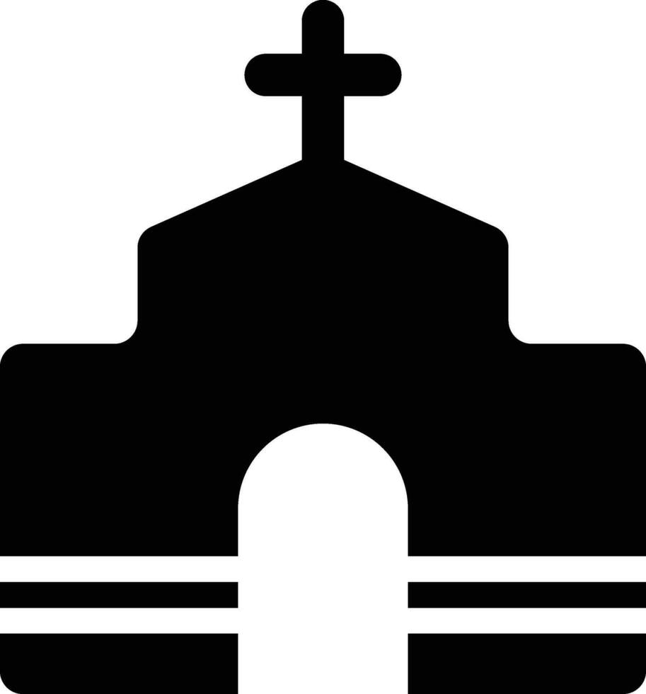 arrondi rempli église icône vecteur