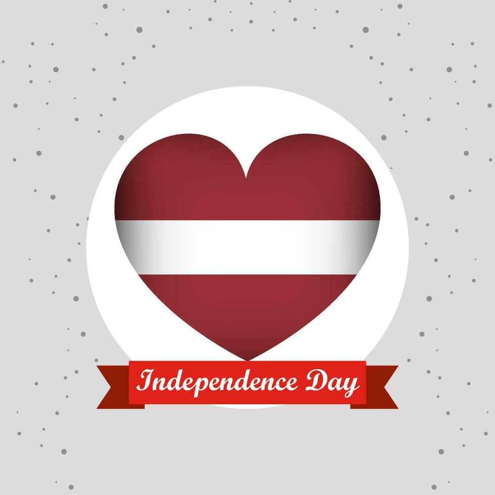 Lettonie indépendance journée avec cœur emblème conception vecteur