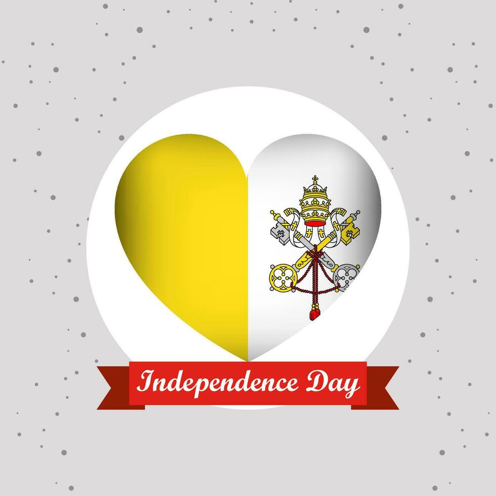 Vatican indépendance journée avec cœur emblème conception vecteur
