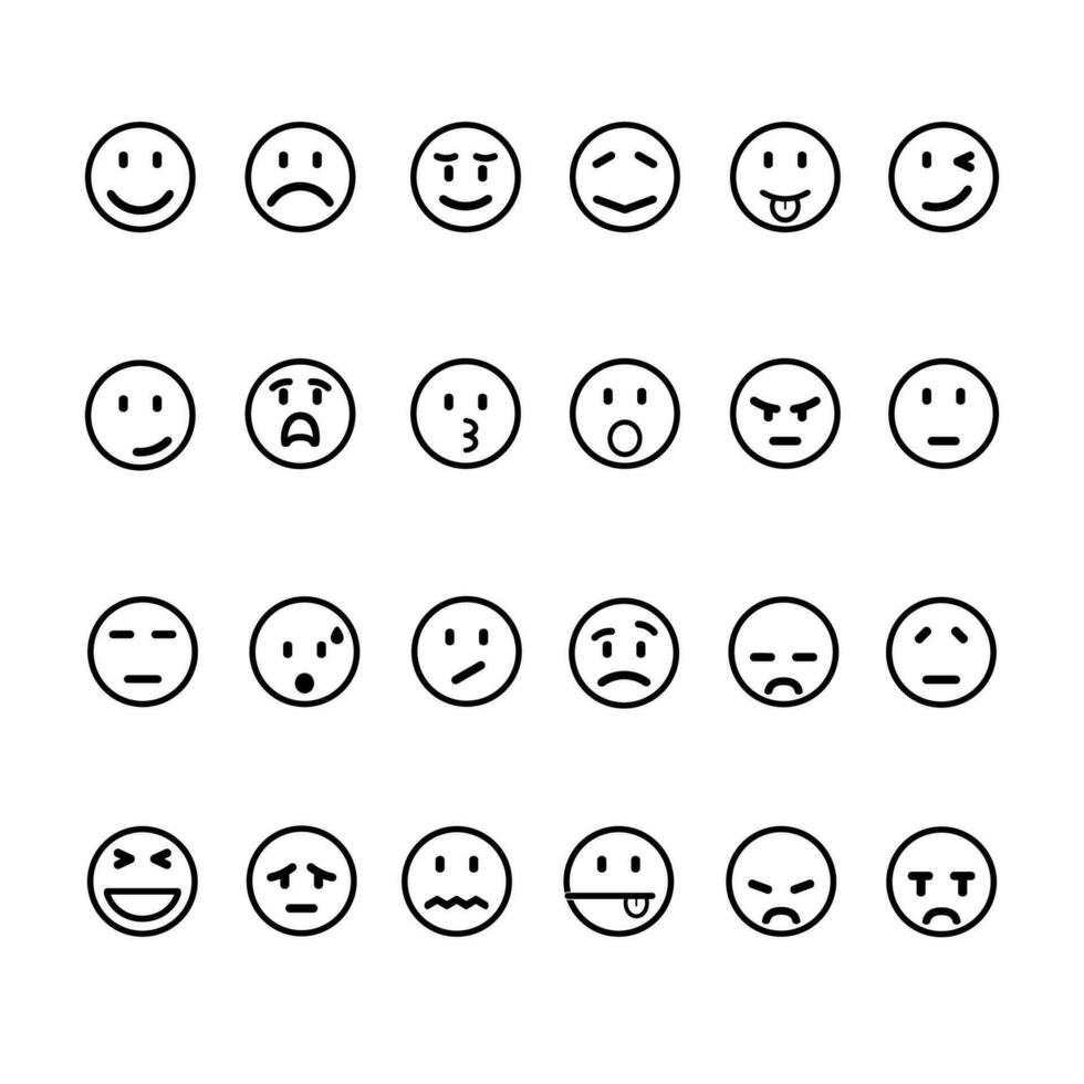 gros ensemble de émoji. ios émoji, émoticônes. WhatsApp émoji. marrant émoticônes visages avec faciale expressions. vecteur