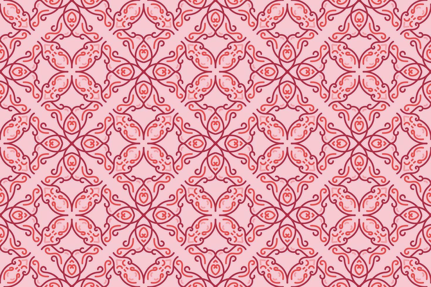 Oriental sans couture modèle avec rose couleur. adapté pour tuile, textile, arrière-plan, mur décor et autre vecteur