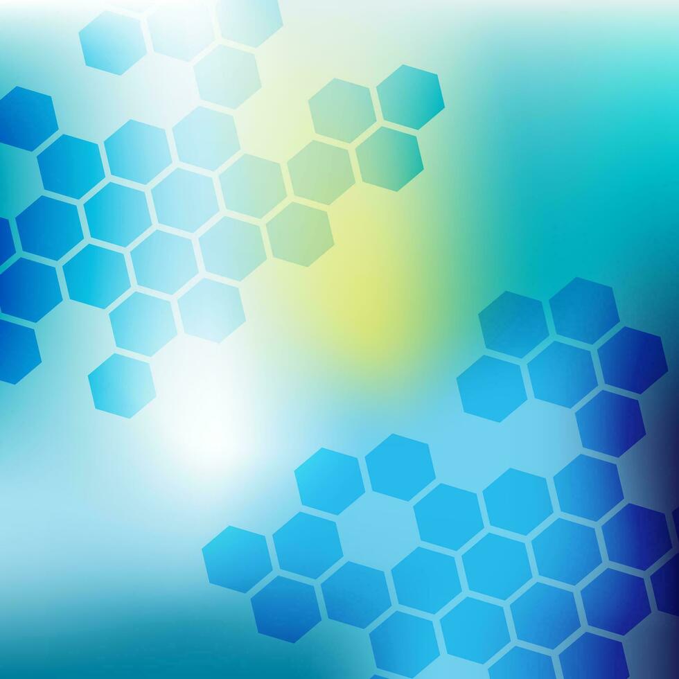 bleu abstrait Contexte avec hexagone formes vecteur