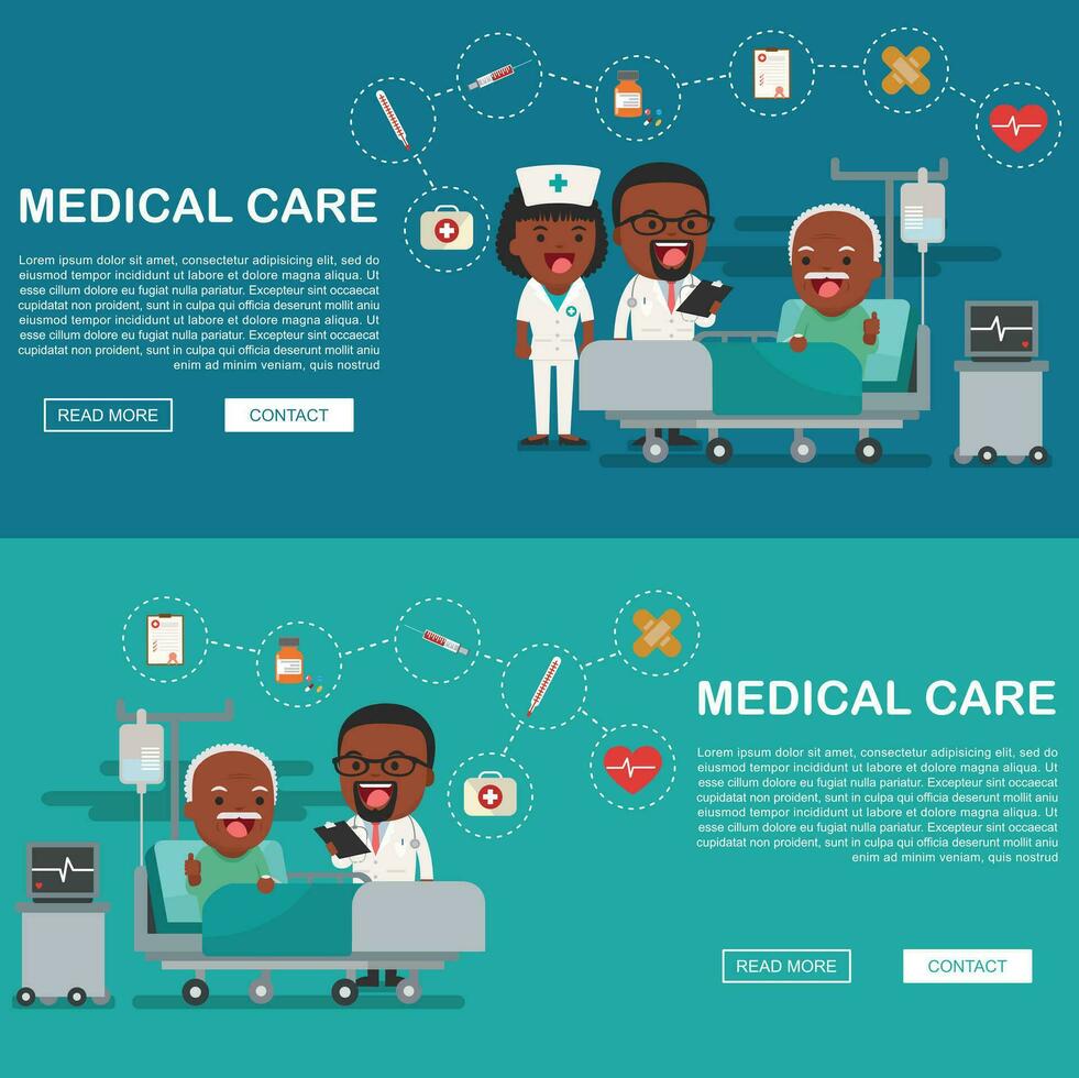 une patient dans le hôpital blessé et Assurance prestations de service concept pour bannière, santé Assurance concept. protection santé. se soucier médical. soins de santé concept. vecteur