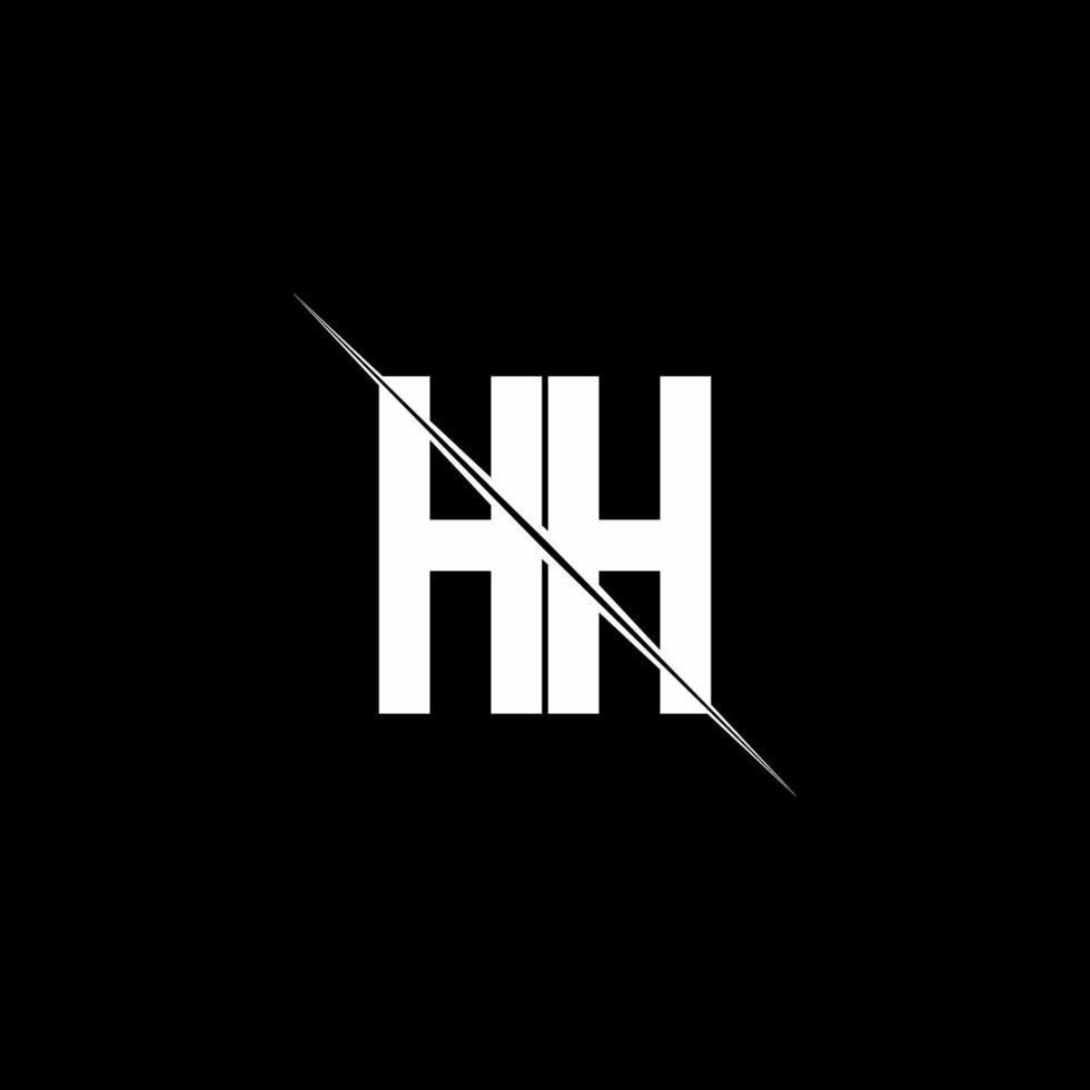 monogramme du logo hh avec modèle de conception de style slash vecteur