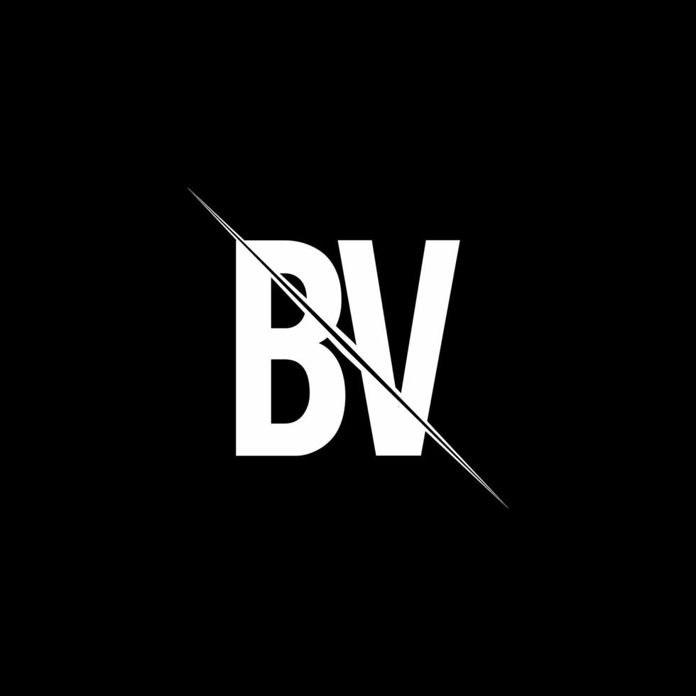 monogramme du logo bv avec modèle de conception de style slash vecteur