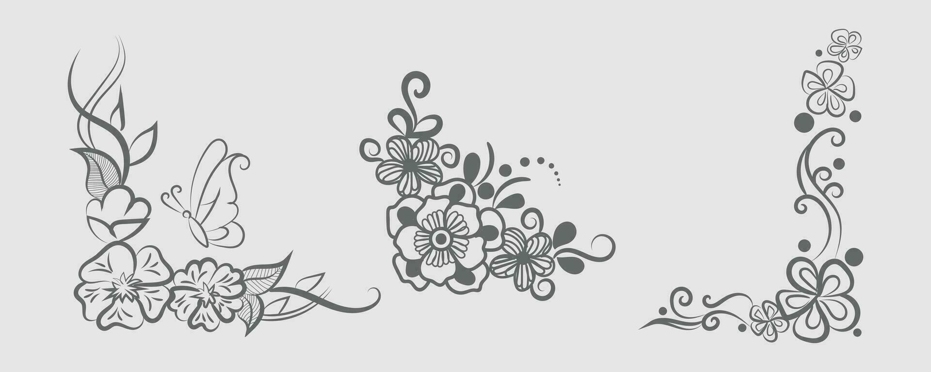 gratuit vecteur graphique ligne art conception de fleur illustration pour coloration page conception
