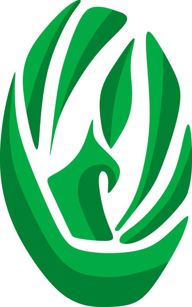 une vert feuille icône sur blanc vecteur
