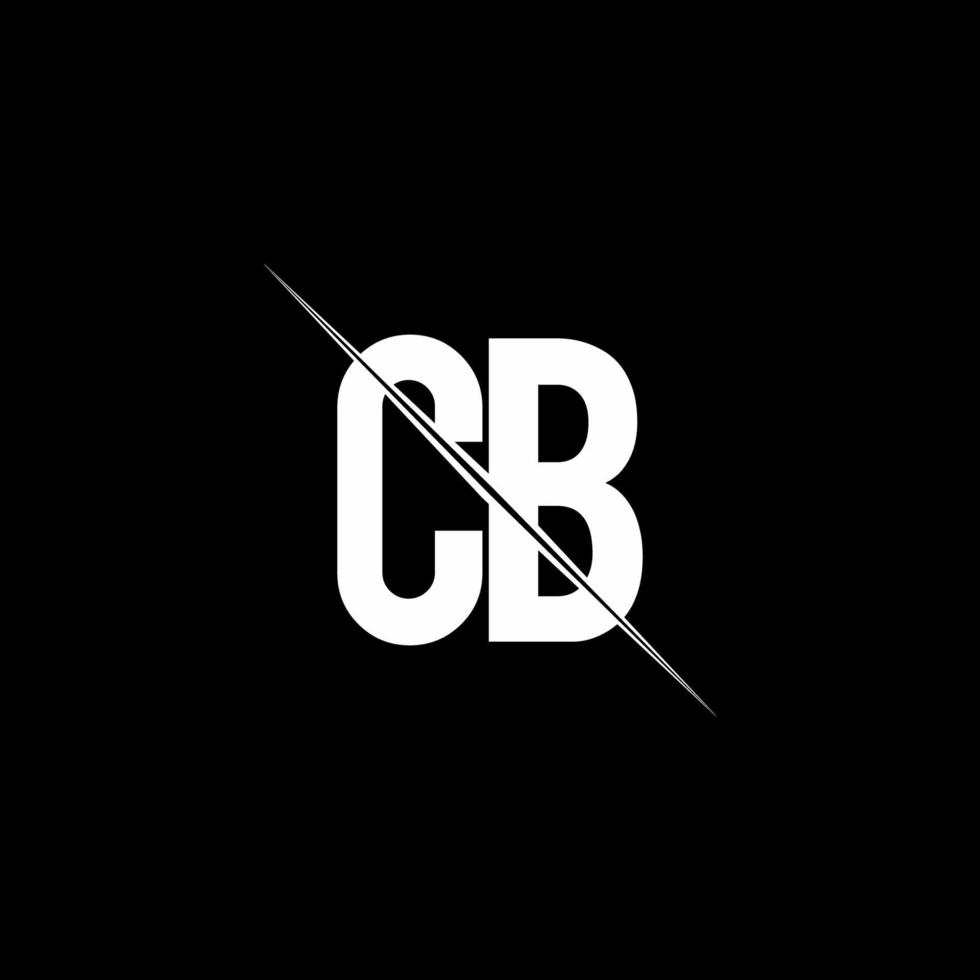 monogramme du logo cb avec modèle de conception de style slash vecteur