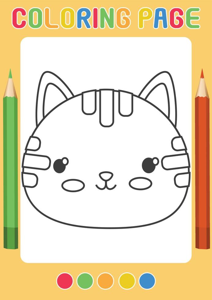 chat animaux de la ferme coloriages activité préscolaire vecteur