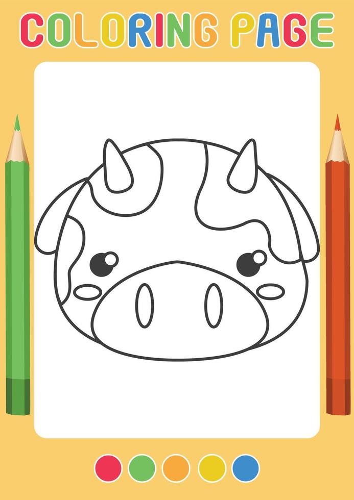 vache animaux de la ferme coloriages activité préscolaire vecteur