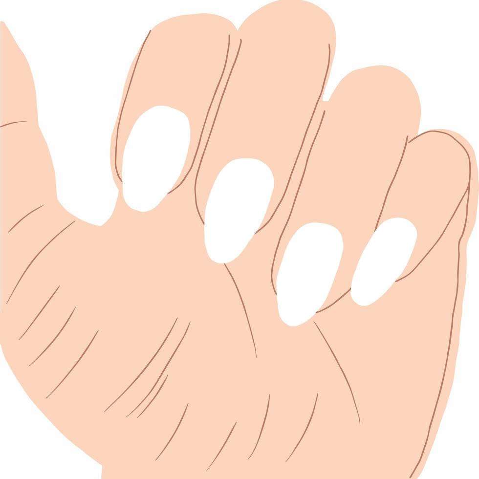 vecteur de manucure à la main isolé sur fond blanc mains vecteur icône de dessin à la main.