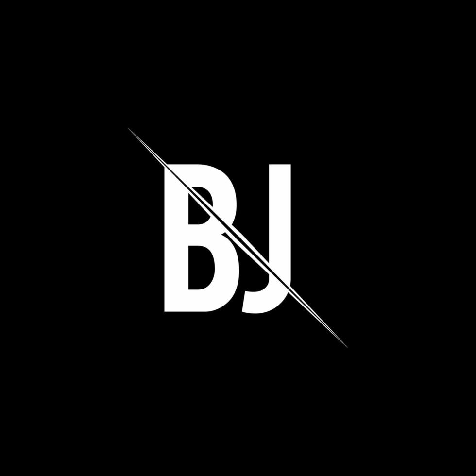monogramme du logo bj avec modèle de conception de style slash vecteur