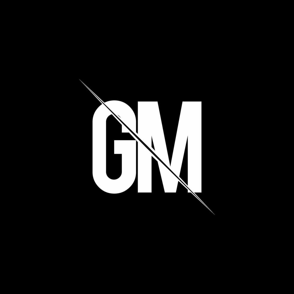 monogramme du logo gm avec modèle de conception de style barre oblique vecteur