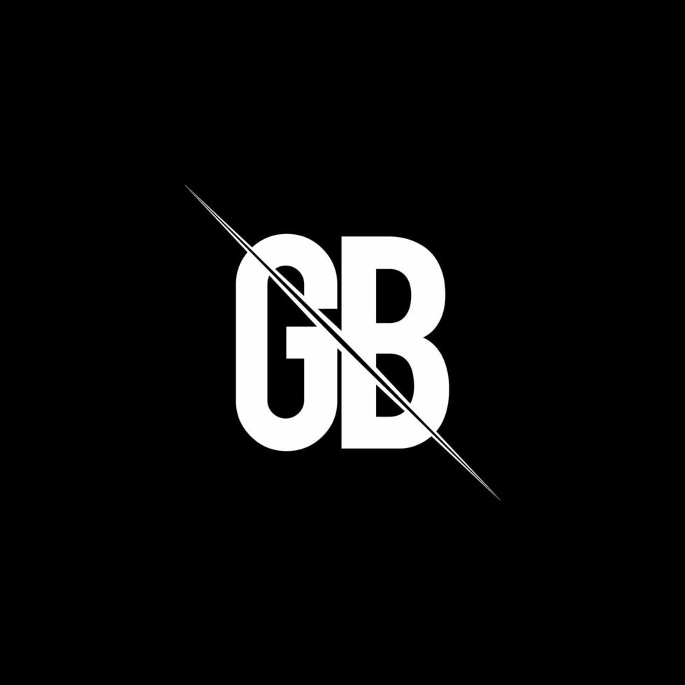 monogramme du logo gb avec modèle de conception de style slash vecteur