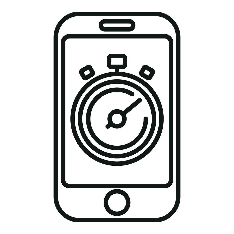 coureur app chronomètre icône contour vecteur. social médias vecteur