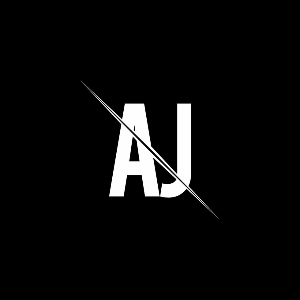 monogramme du logo aj avec modèle de conception de style slash vecteur