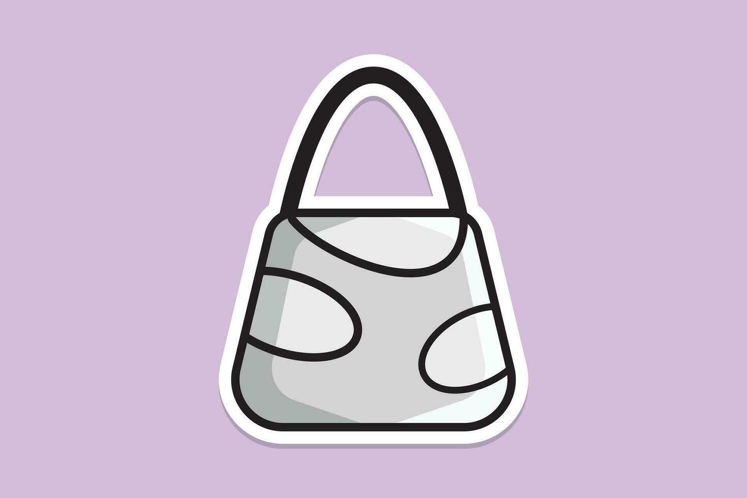 violet luxe femmes Sac à main ou bourse Embrayage sac autocollant conception vecteur illustration. beauté mode objets icône concept. élégant Dames brillant cuir sac autocollant conception logo icône.