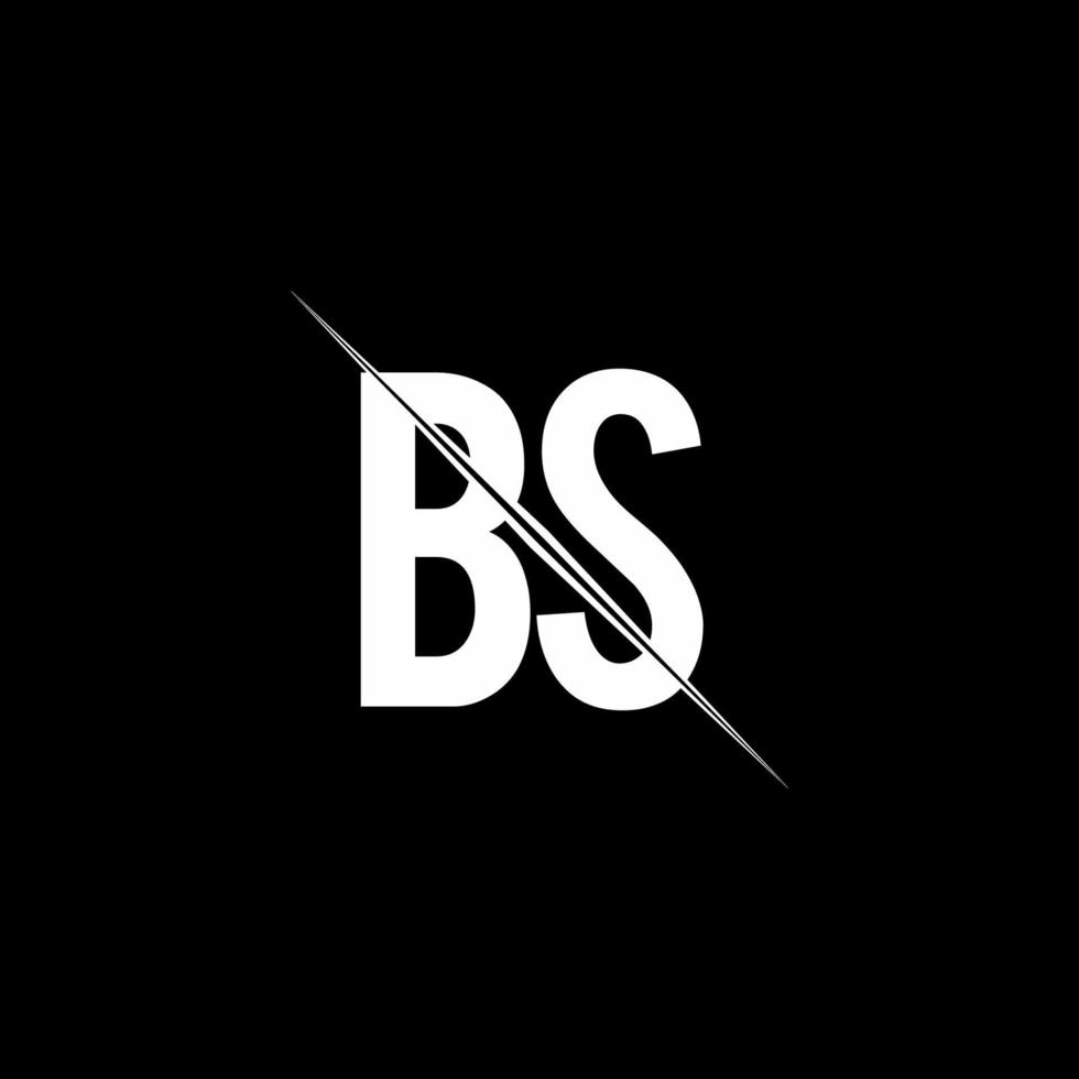 monogramme du logo bs avec modèle de conception de style slash vecteur