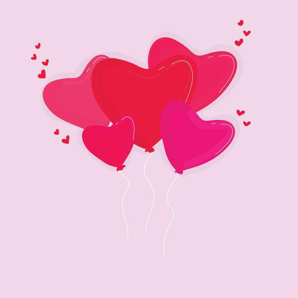 cœur forme des ballons pour la Saint-Valentin journée vecteur