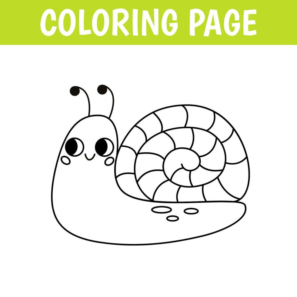 insecte coloration page, mignonne impression avec ligne escargot. imprimable feuille de travail avec Solution pour école et préscolaire. vecteur dessin animé illustration.