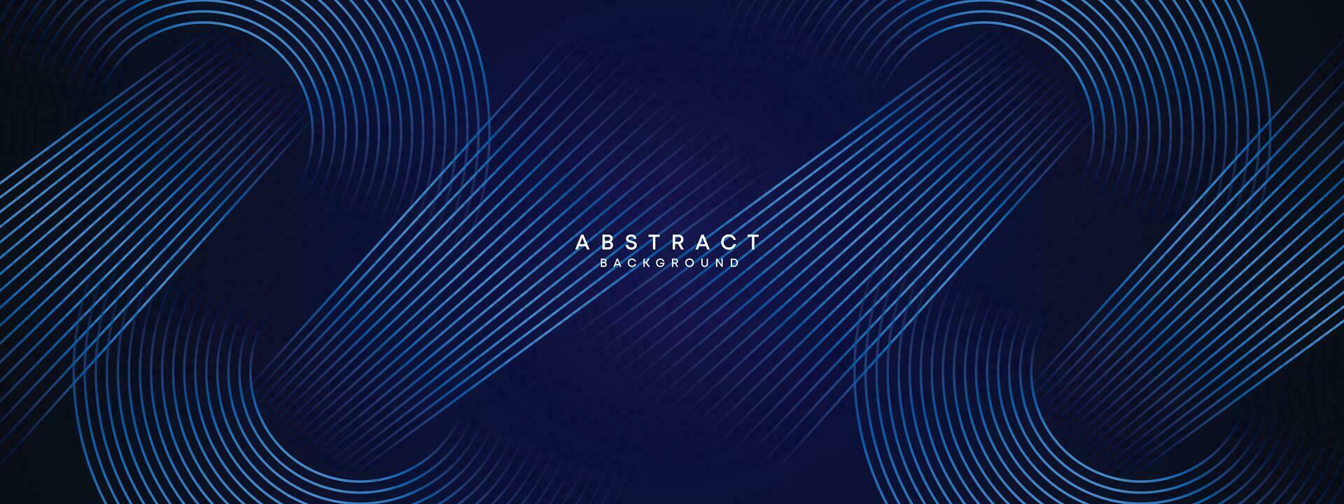 abstrait foncé bleu agitant cercles lignes La technologie Contexte. moderne pente avec embrasé lignes brillant géométrique forme et diagonale, pour brochure, couverture, affiche, bannière, site Internet, entête vecteur