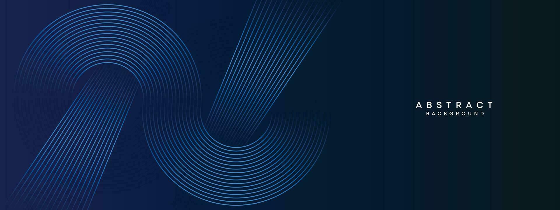 abstrait foncé bleu agitant cercles lignes La technologie Contexte. moderne pente avec embrasé lignes brillant géométrique forme et diagonale, pour brochure, couverture, affiche, bannière, site Internet, entête vecteur