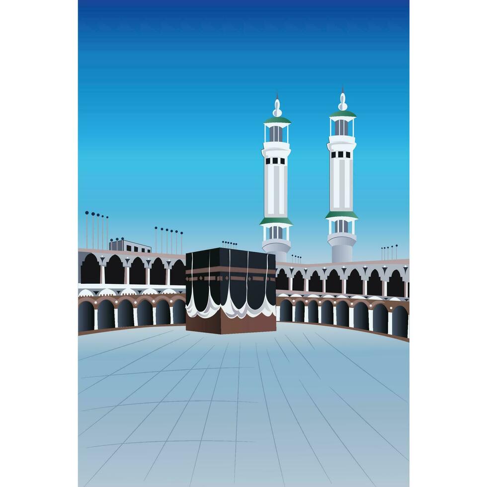 kaaba vecteur dans le haram mosquée