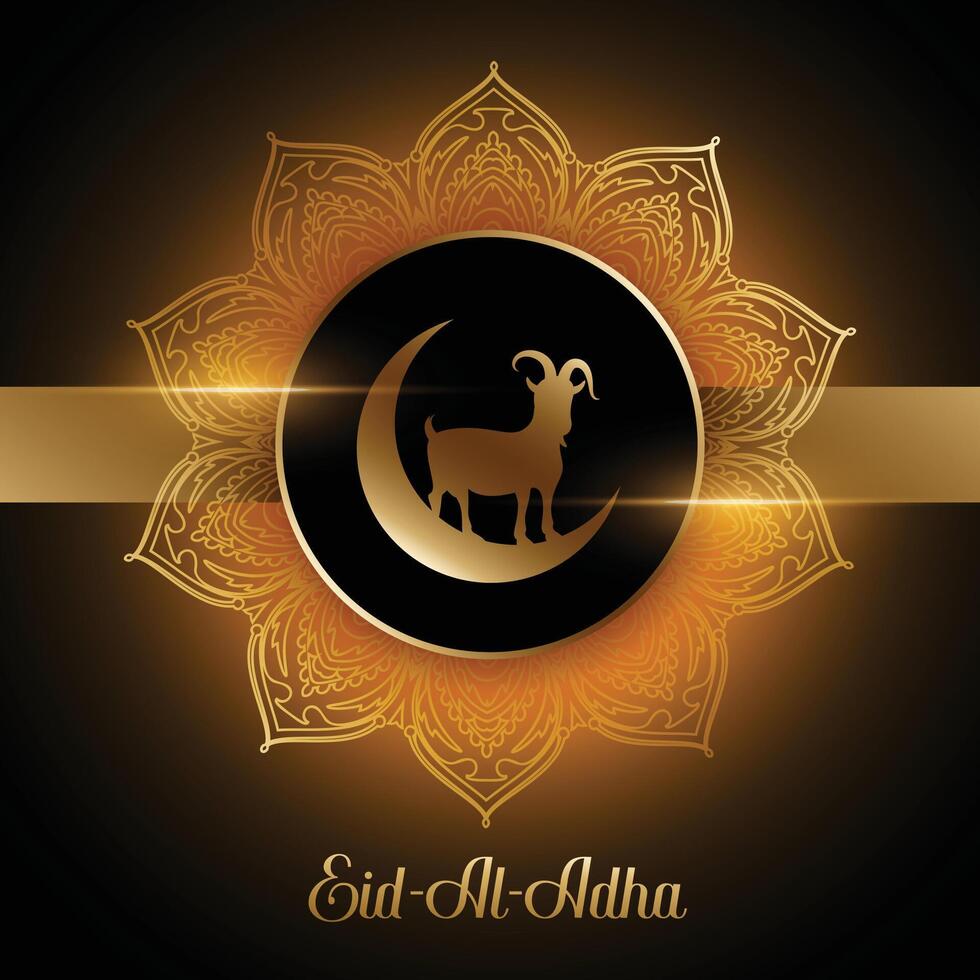 eid Al adha islamique Bakrid Festival mandala style carte vecteur