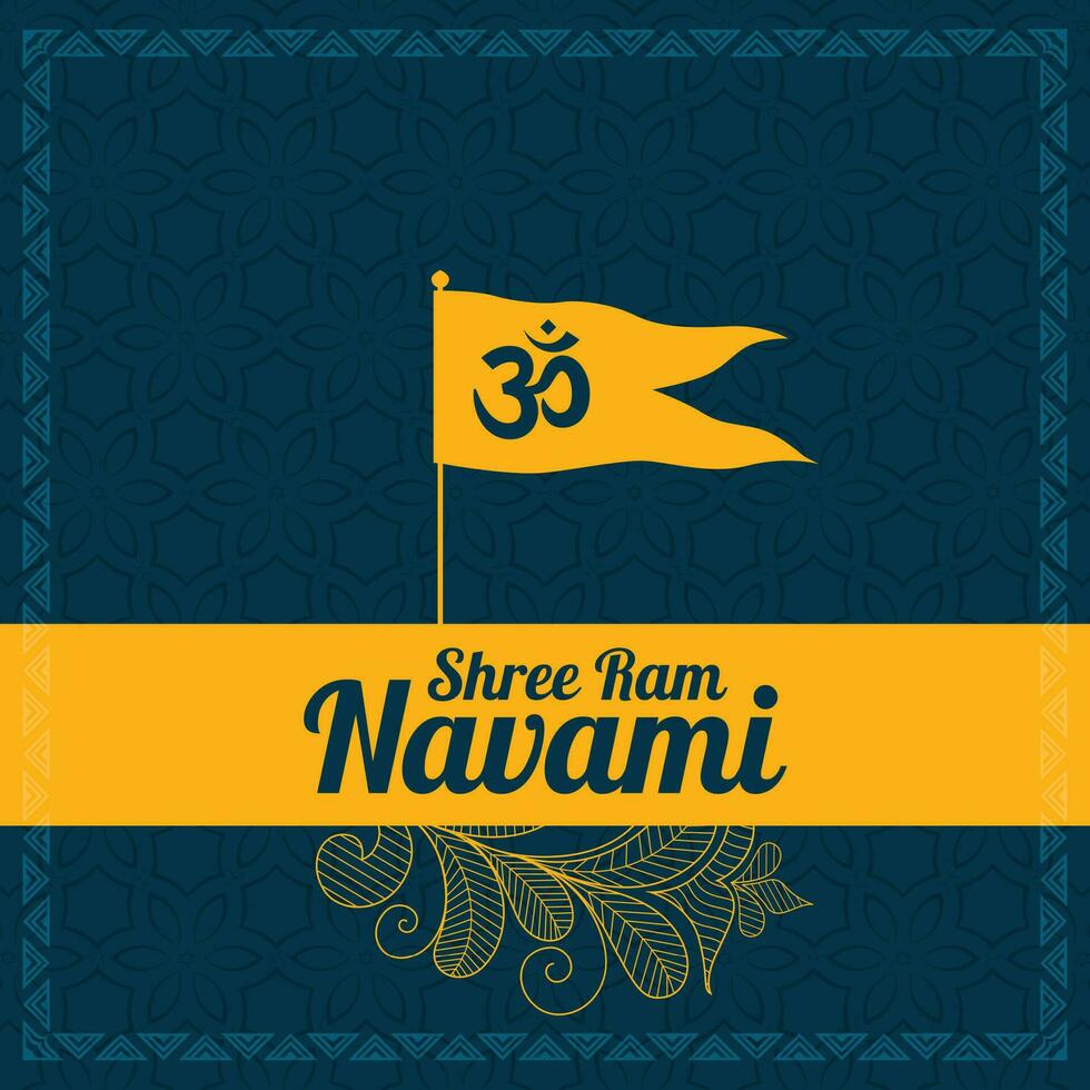 shree RAM navami hindou Festival décoratif vœux carte vecteur