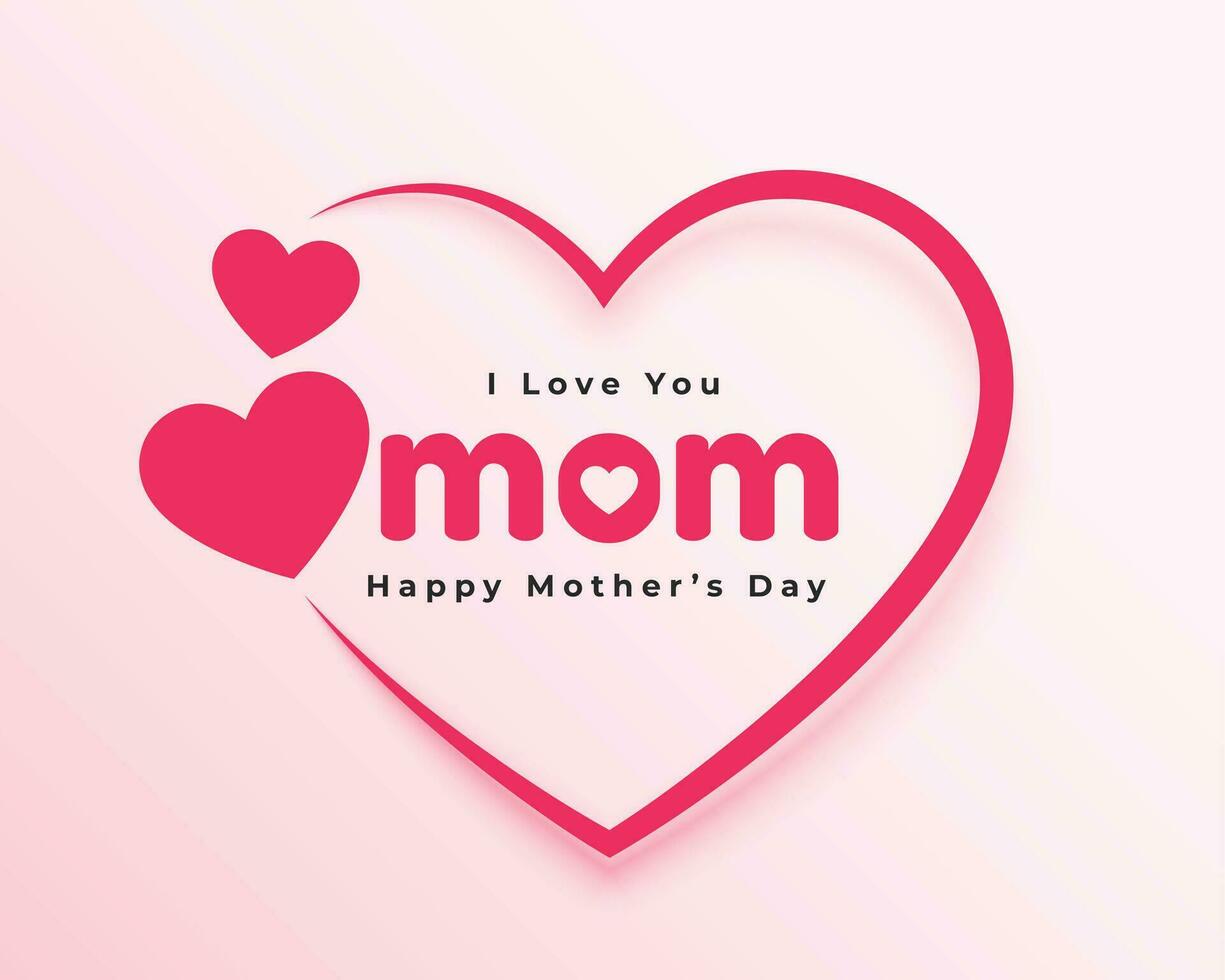 l'amour vous maman cœurs carte pour les mères journée vecteur