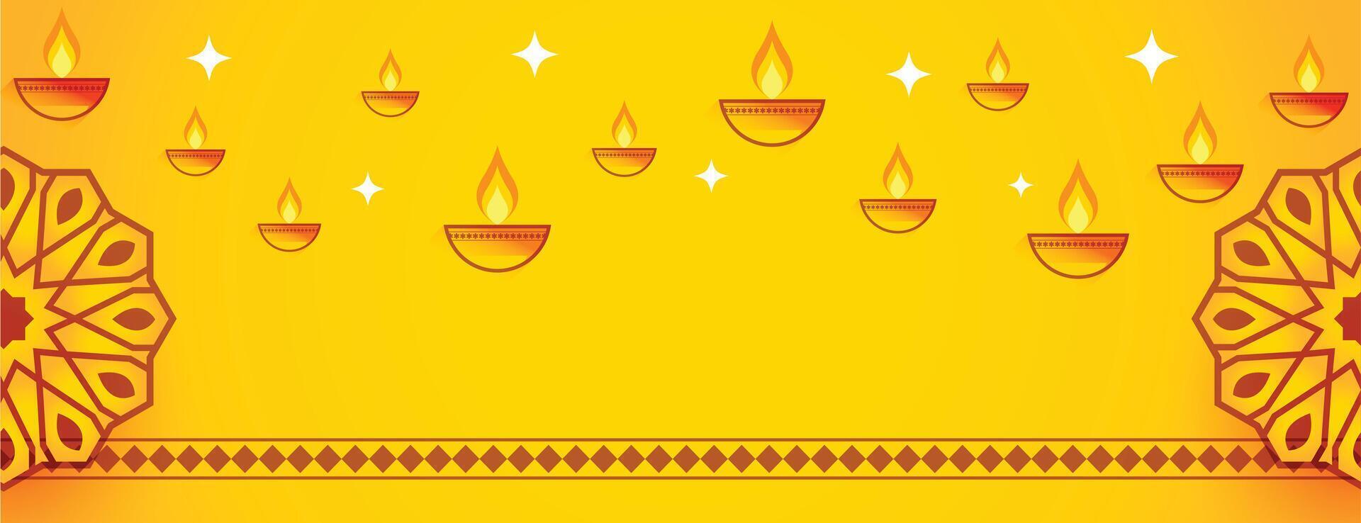 content diwali Jaune bannière conception vecteur