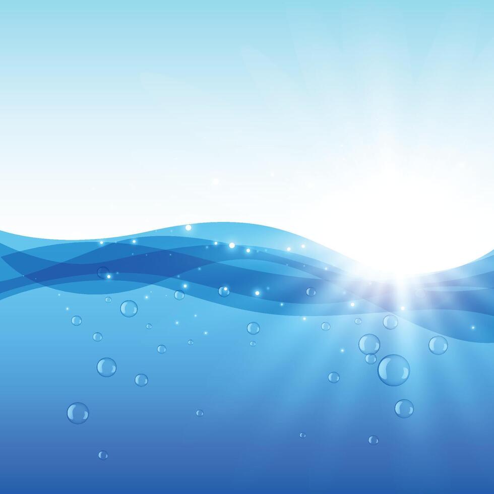 aqua l'eau avec Soleil lumière Contexte vecteur