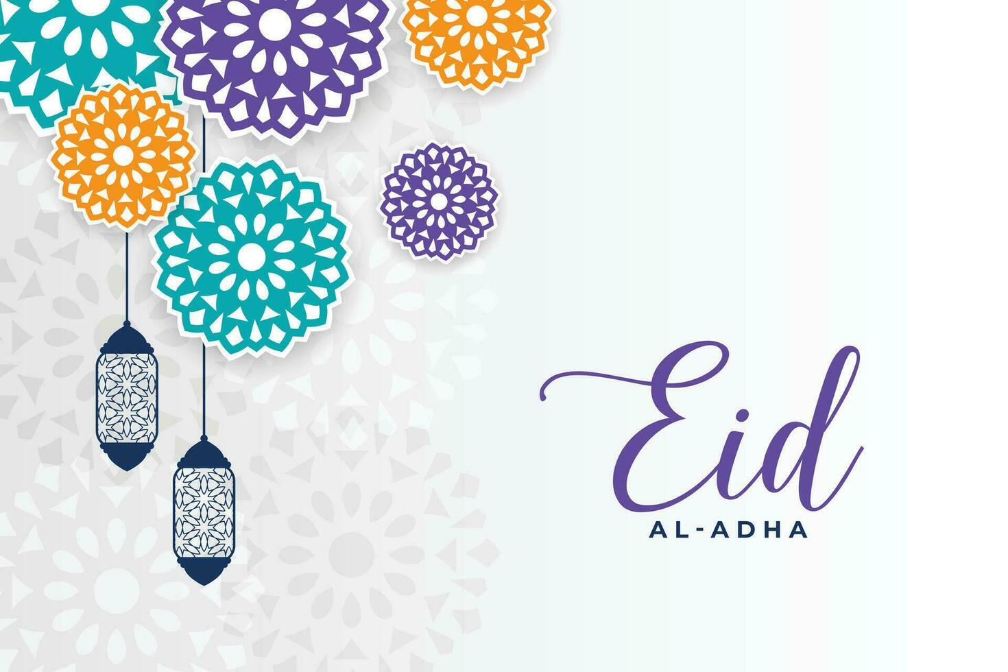 eid Al adha Festival salutation avec islamique coloré décoration vecteur