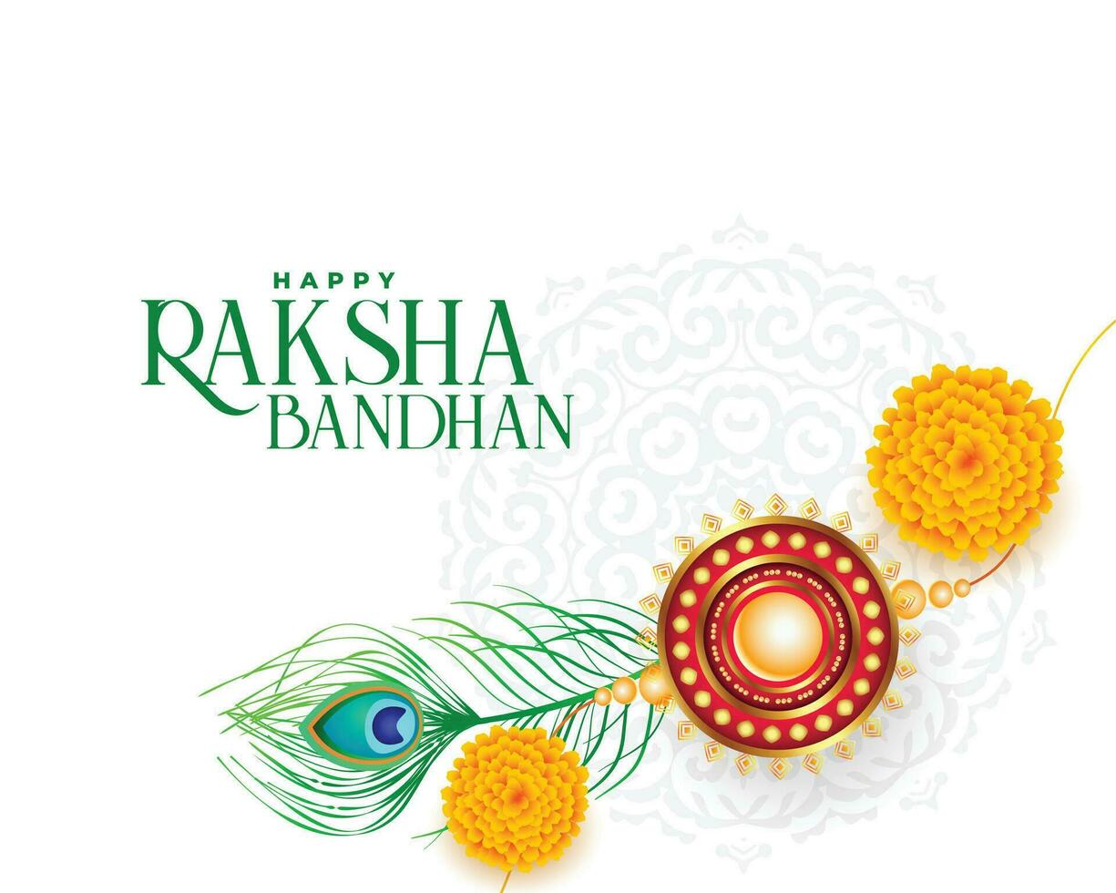 content raksha bandhan Contexte avec rakhi et paon plumes vecteur
