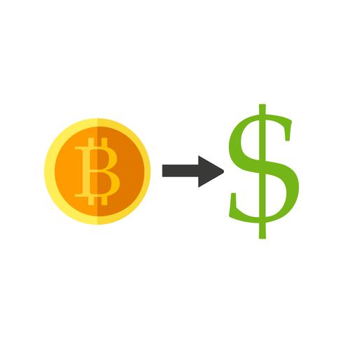 Bitcoin. Échange de devises. Illustration de plat Vector