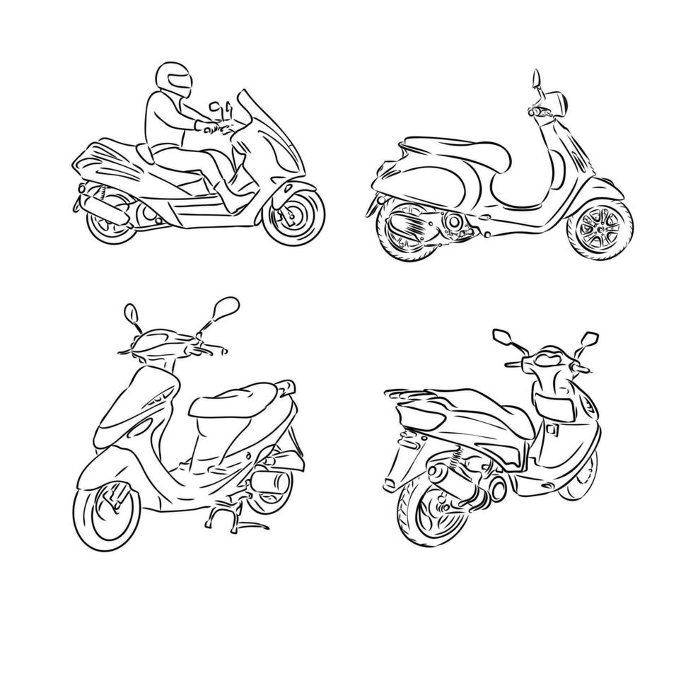 croquis de vecteur de scooter