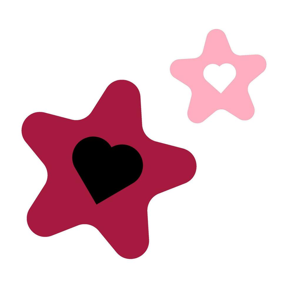 l'amour étoiles paire Valentin rose icône vecteur