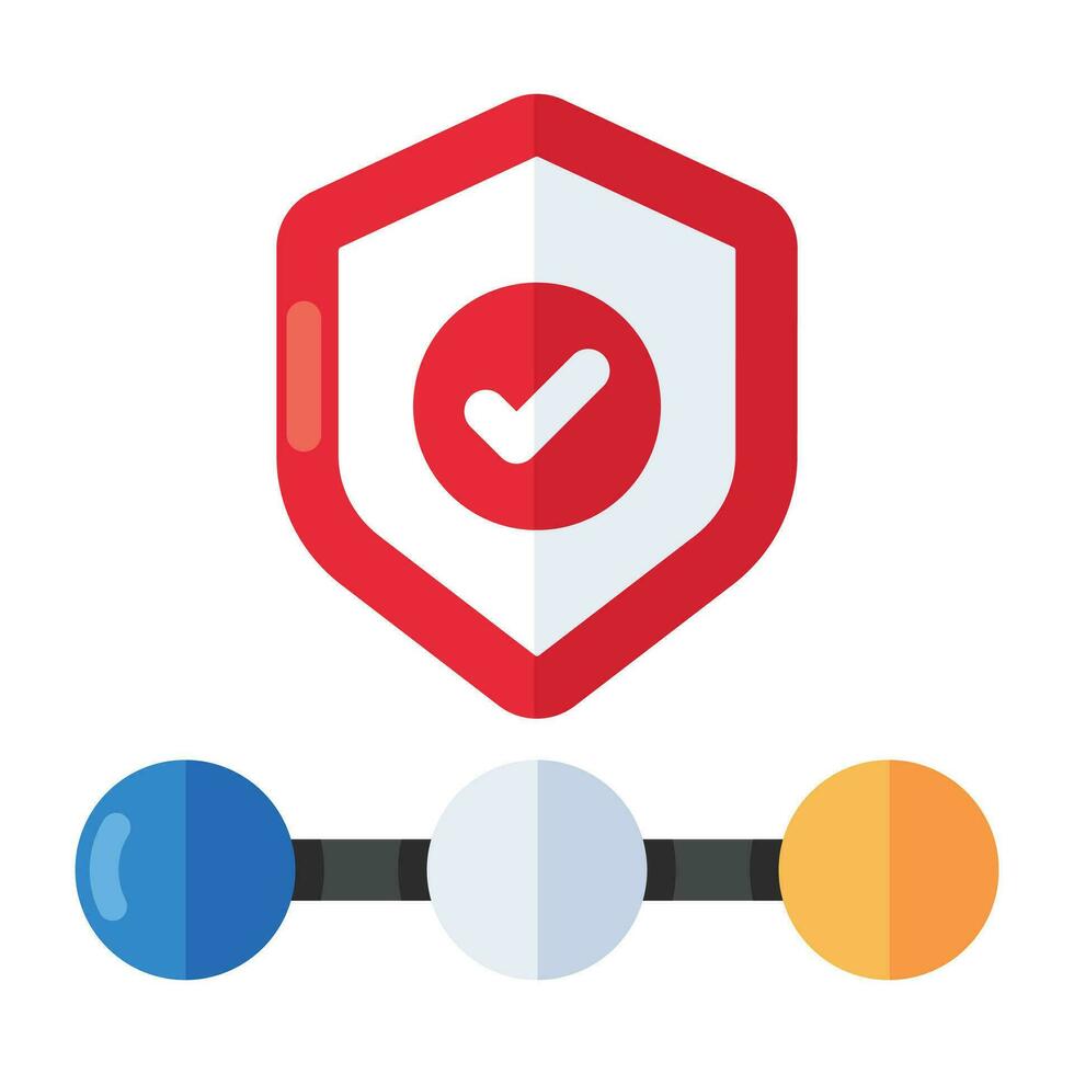 une icône de conception modifiable de bouclier vérifié vecteur