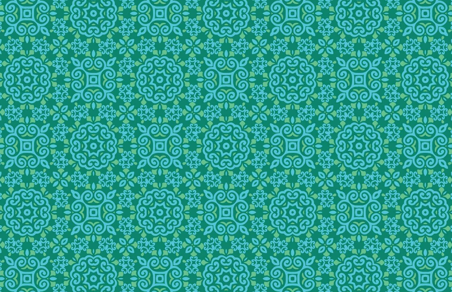 traditionnel bleu et vert islamique conception modèle vecteur