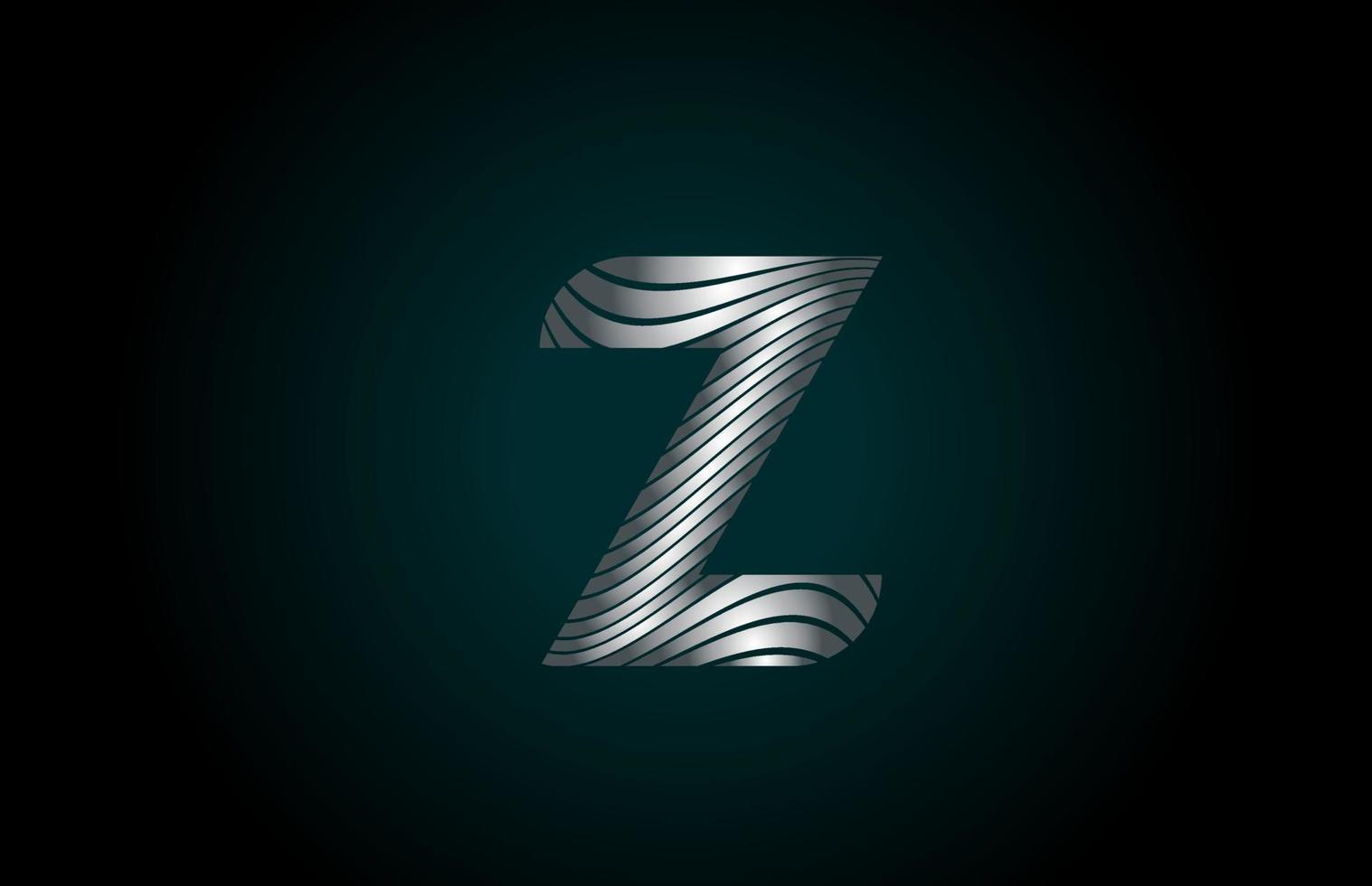 z argent gris alphabet lettre icône du logo pour l'entreprise. conception de lignes métalliques pour l'identité d'entreprise vecteur