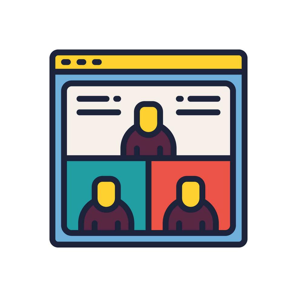 en ligne réunion icône. vecteur rempli Couleur icône pour votre site Internet, mobile, présentation, et logo conception.
